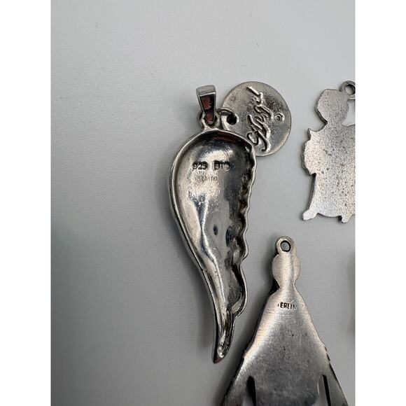 Sterling Silver Pendant Lot Angel Religious 11.6g - Picture 7 of 13